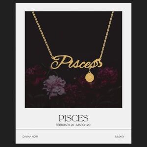 Pisces Zodiac Gold Necklace